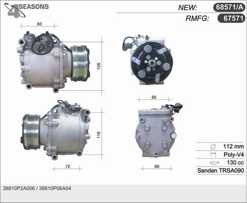 AHE 67571 - Компресор, климатизация vvparts.bg