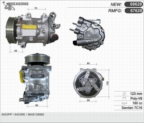 AHE 67628 - Компресор, климатизация vvparts.bg