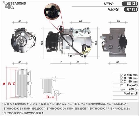 AHE 67131 - Компресор, климатизация vvparts.bg