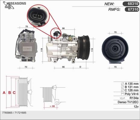 AHE 67310 - Компресор, климатизация vvparts.bg