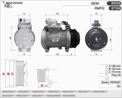 AHE 67324 - Компресор, климатизация vvparts.bg