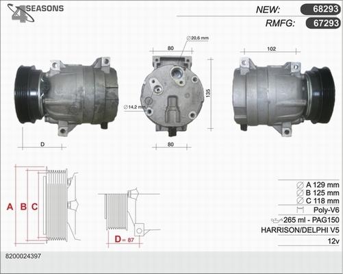 AHE 67293 - Компресор, климатизация vvparts.bg