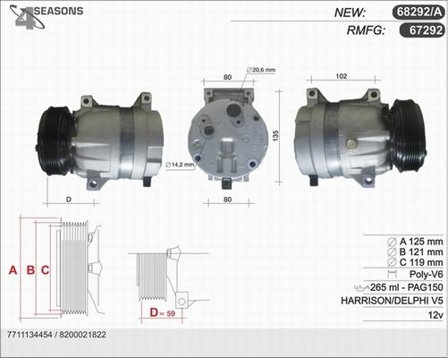 AHE 67292 - Компресор, климатизация vvparts.bg