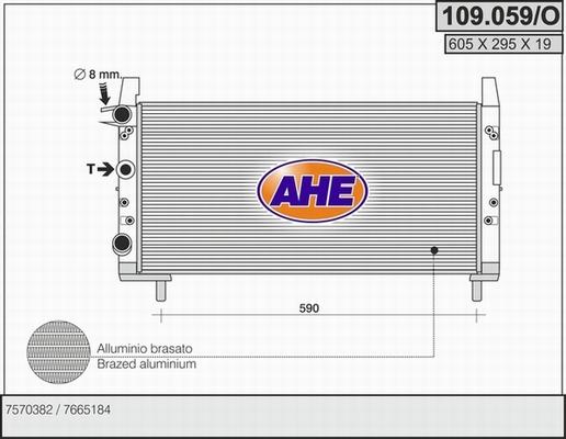 AHE 109.059/O - Радиатор, охлаждане на двигателя vvparts.bg