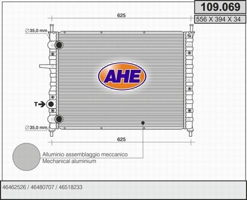 AHE 109.069 - Радиатор, охлаждане на двигателя vvparts.bg