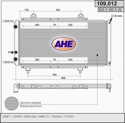 AHE 109.012 - Радиатор, охлаждане на двигателя vvparts.bg