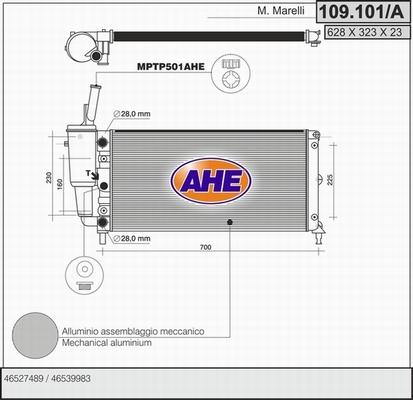 AHE 109.101/A - Радиатор, охлаждане на двигателя vvparts.bg