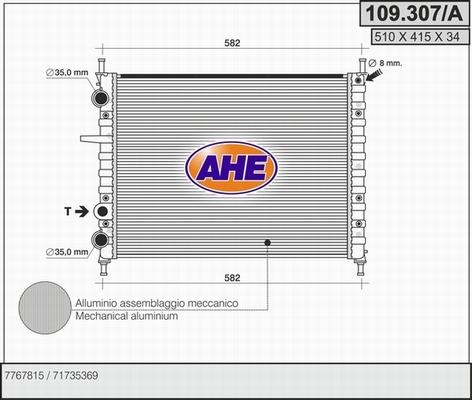 AHE 109.307/A - Радиатор, охлаждане на двигателя vvparts.bg