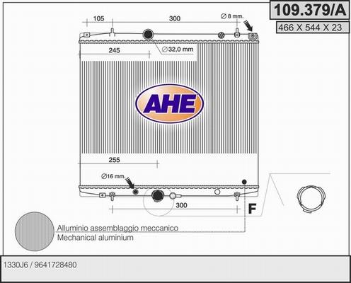 AHE 109.379/A - Радиатор, охлаждане на двигателя vvparts.bg