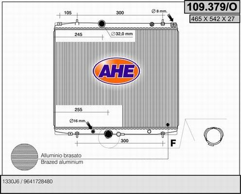 AHE 109.379/O - Радиатор, охлаждане на двигателя vvparts.bg