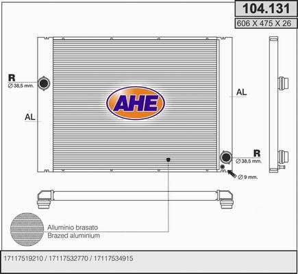 AHE 104.131 - Радиатор, охлаждане на двигателя vvparts.bg