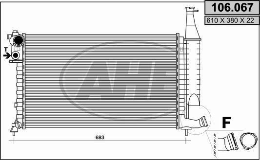 AHE 106.067 - Радиатор, охлаждане на двигателя vvparts.bg