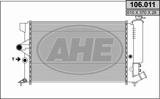 AHE 106.011 - Радиатор, охлаждане на двигателя vvparts.bg