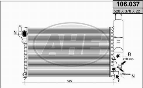 AHE 106.037 - Радиатор, охлаждане на двигателя vvparts.bg