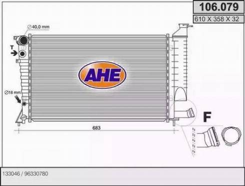 AHE 106.079 - Радиатор, охлаждане на двигателя vvparts.bg