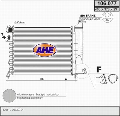 AHE 106.077 - Радиатор, охлаждане на двигателя vvparts.bg