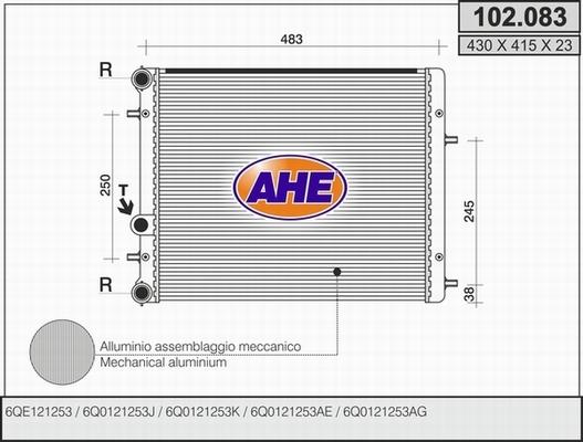 AHE 102.083 - Радиатор, охлаждане на двигателя vvparts.bg