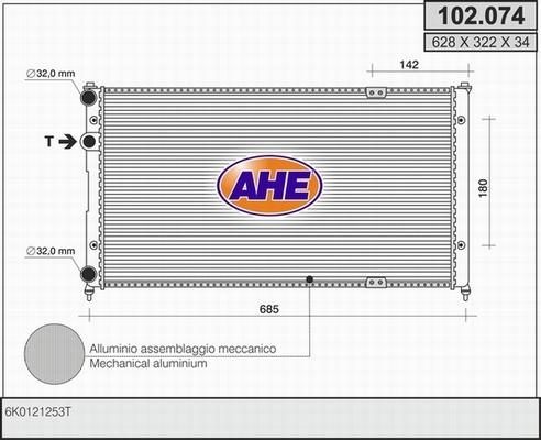 AHE 102.074 - Радиатор, охлаждане на двигателя vvparts.bg