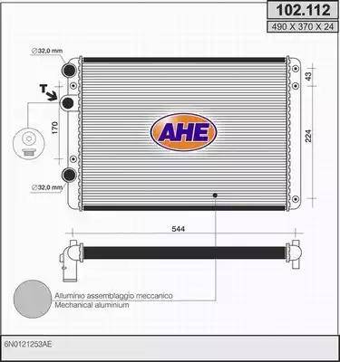 AHE 102.112 - Радиатор, охлаждане на двигателя vvparts.bg