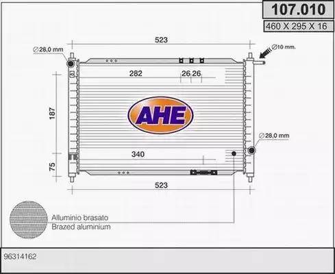 AHE 107.010 - Радиатор, охлаждане на двигателя vvparts.bg