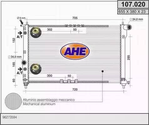 AHE 107.020 - Радиатор, охлаждане на двигателя vvparts.bg