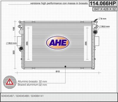 AHE 114.066HP - Радиатор, охлаждане на двигателя vvparts.bg