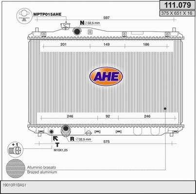 AHE 111.079 - Радиатор, охлаждане на двигателя vvparts.bg