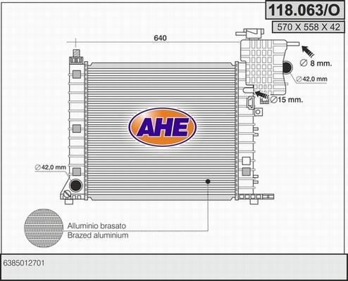 AHE 118.063/O - Радиатор, охлаждане на двигателя vvparts.bg