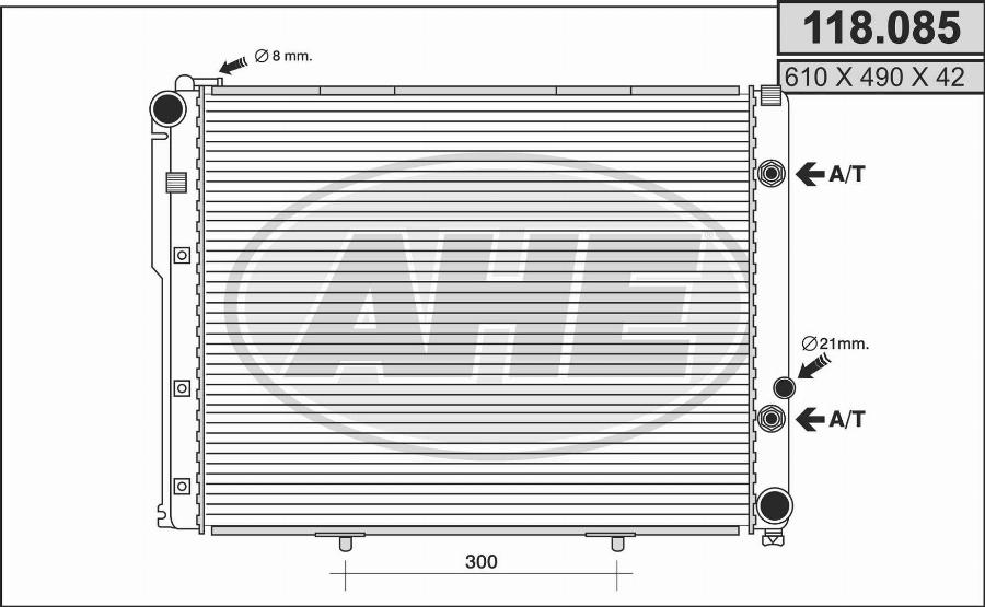 AHE 118085 - Радиатор, охлаждане на двигателя vvparts.bg