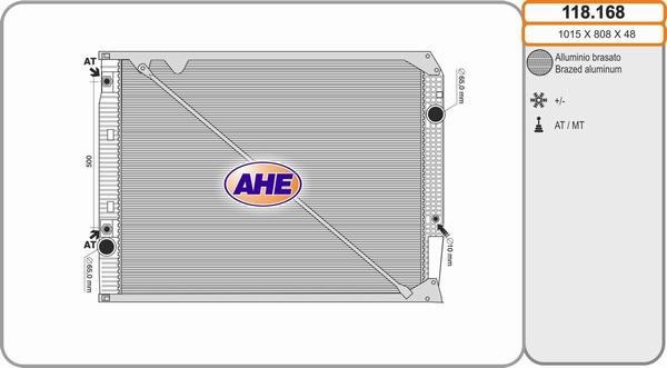 AHE 118.168 - Радиатор, охлаждане на двигателя vvparts.bg