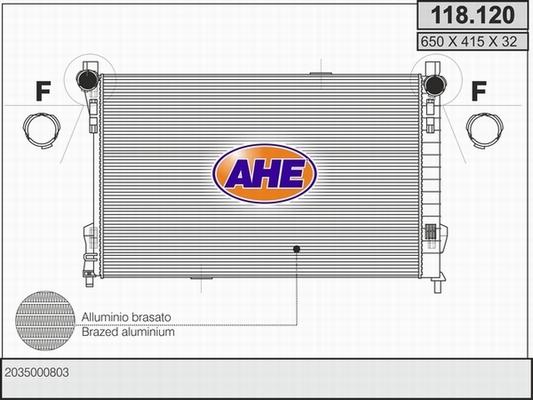 AHE 118.120 - Радиатор, охлаждане на двигателя vvparts.bg