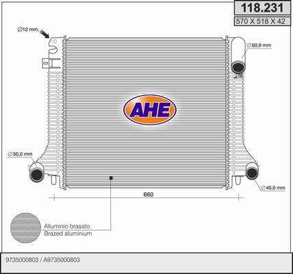 AHE 118.231 - Радиатор, охлаждане на двигателя vvparts.bg