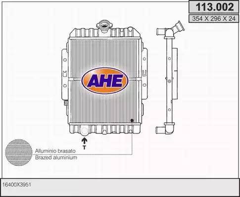 AHE 113.002 - Радиатор, охлаждане на двигателя vvparts.bg