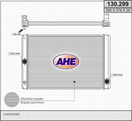 AHE 130.299 - Радиатор, охлаждане на двигателя vvparts.bg