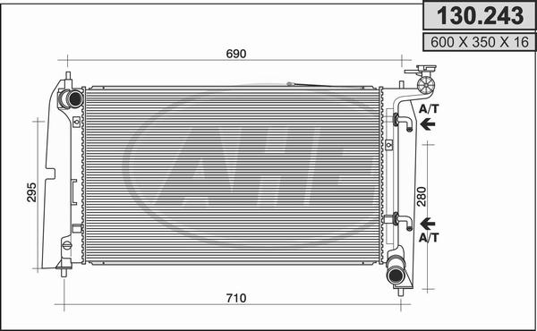 AHE 130.243 - Радиатор, охлаждане на двигателя vvparts.bg