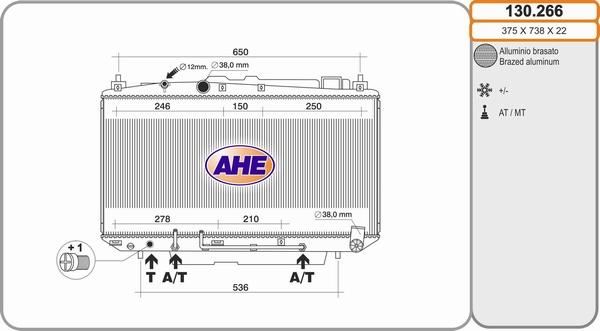 AHE 130.266 - Радиатор, охлаждане на двигателя vvparts.bg