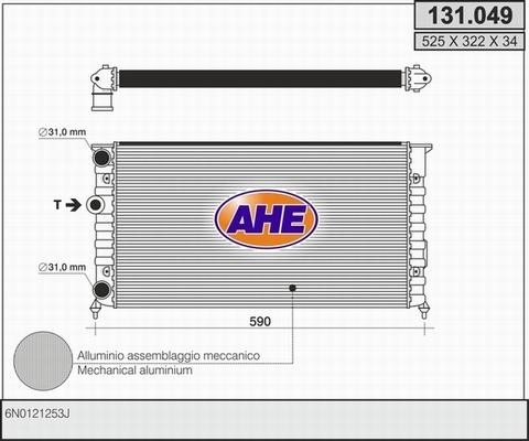 AHE 131.049 - Радиатор, охлаждане на двигателя vvparts.bg
