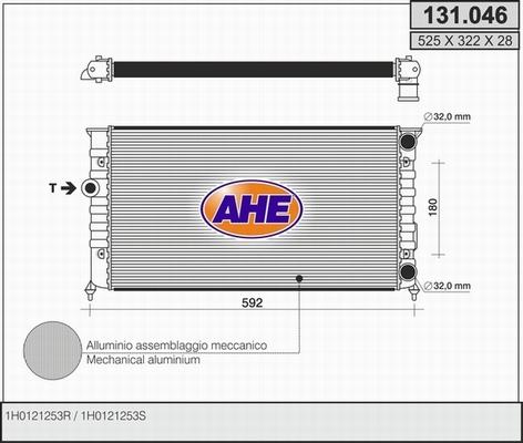 AHE 131.046 - Радиатор, охлаждане на двигателя vvparts.bg