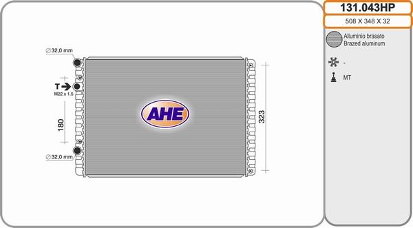 AHE 131.043HP - Радиатор, охлаждане на двигателя vvparts.bg