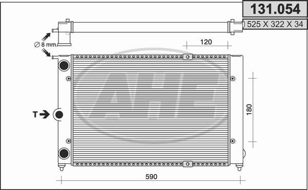 AHE 131.054 - Радиатор, охлаждане на двигателя vvparts.bg