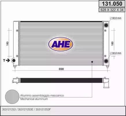 AHE 131.050 - Радиатор, охлаждане на двигателя vvparts.bg