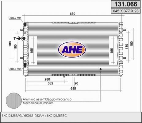 AHE 131.066 - Радиатор, охлаждане на двигателя vvparts.bg