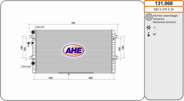 AHE 131.068 - Радиатор, охлаждане на двигателя vvparts.bg