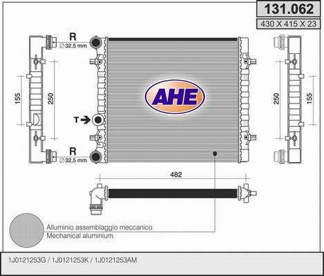 AHE 131.062 - Радиатор, охлаждане на двигателя vvparts.bg