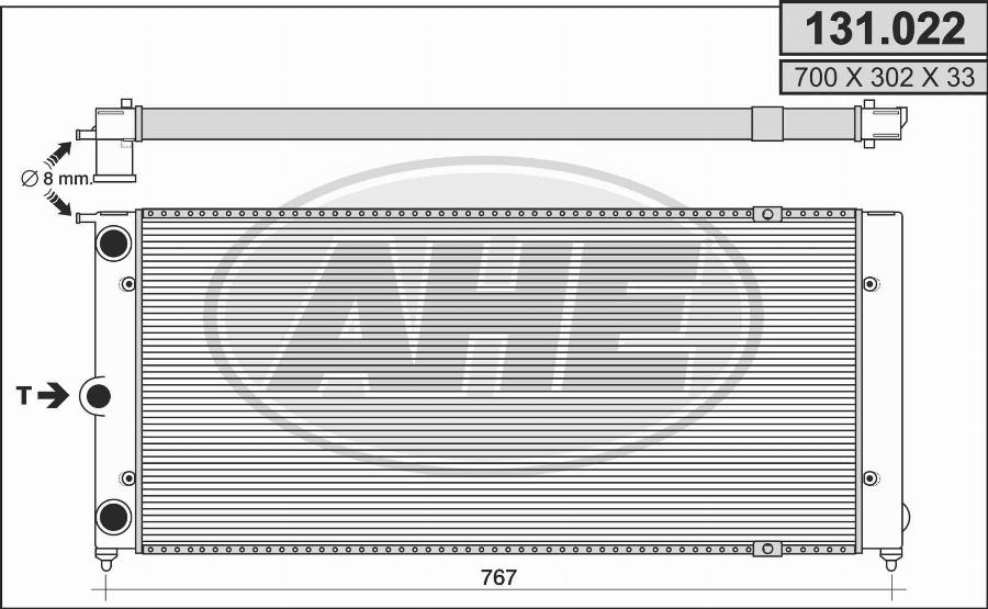 AHE 131.022 - Радиатор, охлаждане на двигателя vvparts.bg