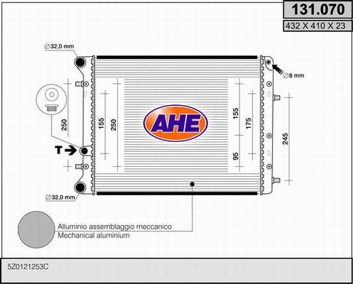 AHE 131.070 - Радиатор, охлаждане на двигателя vvparts.bg