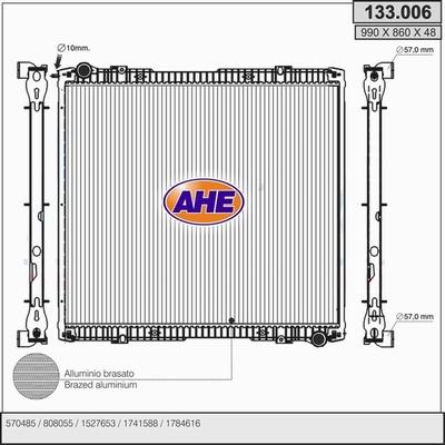 AHE 133.006 - Радиатор, охлаждане на двигателя vvparts.bg