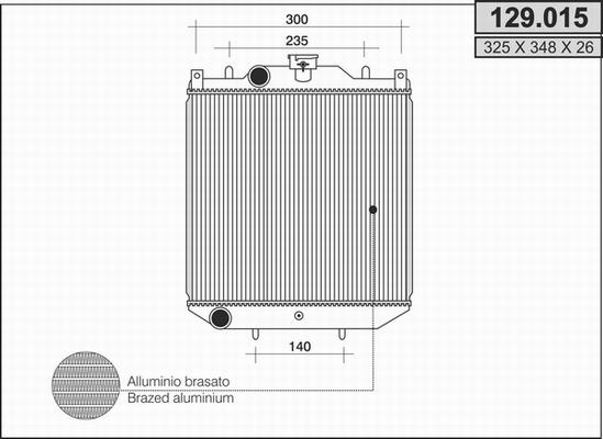 AHE 129.015 - Радиатор, охлаждане на двигателя vvparts.bg