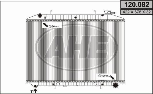 AHE 120.082 - Радиатор, охлаждане на двигателя vvparts.bg