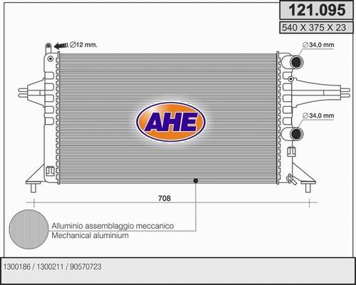 AHE 121.095 - Радиатор, охлаждане на двигателя vvparts.bg